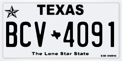 TX license plate BCV4091