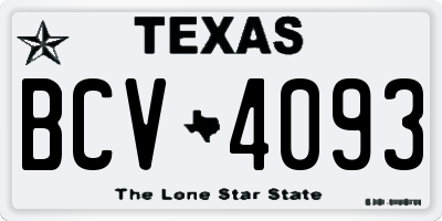 TX license plate BCV4093