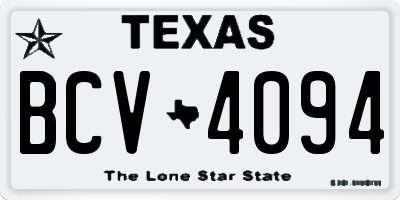TX license plate BCV4094