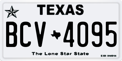 TX license plate BCV4095