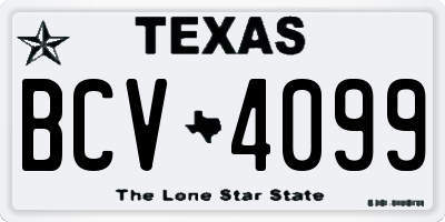 TX license plate BCV4099