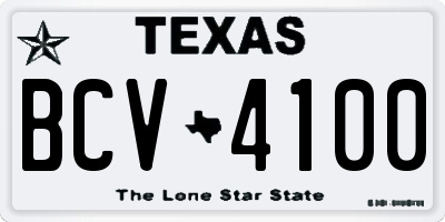 TX license plate BCV4100