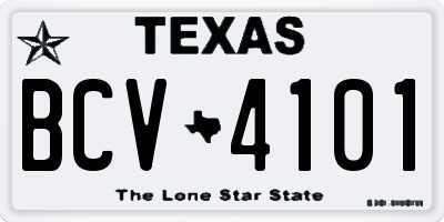 TX license plate BCV4101