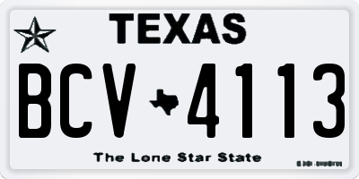 TX license plate BCV4113