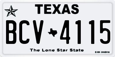 TX license plate BCV4115