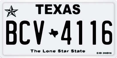 TX license plate BCV4116