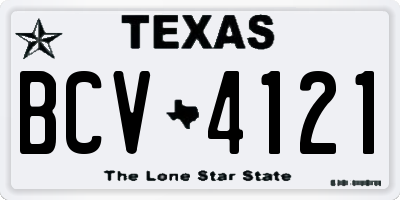 TX license plate BCV4121