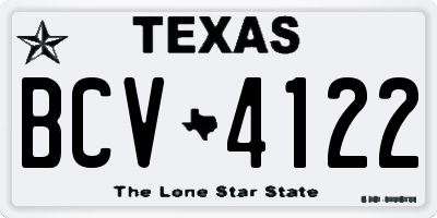 TX license plate BCV4122