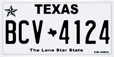 TX license plate BCV4124