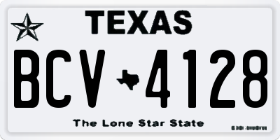 TX license plate BCV4128