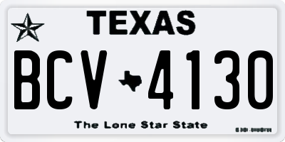 TX license plate BCV4130
