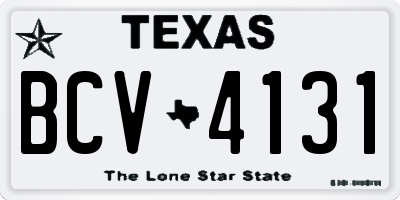 TX license plate BCV4131
