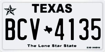 TX license plate BCV4135