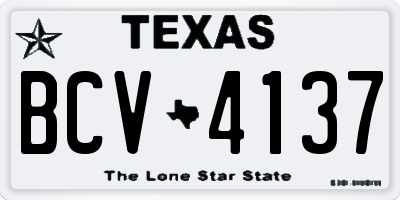 TX license plate BCV4137