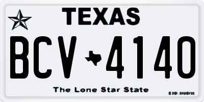 TX license plate BCV4140