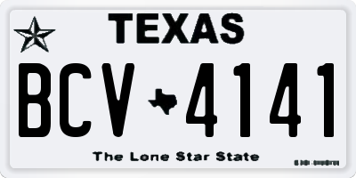 TX license plate BCV4141
