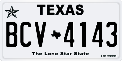 TX license plate BCV4143