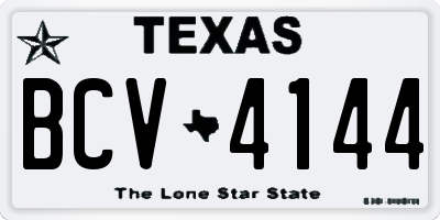TX license plate BCV4144