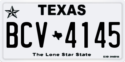 TX license plate BCV4145