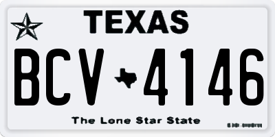 TX license plate BCV4146