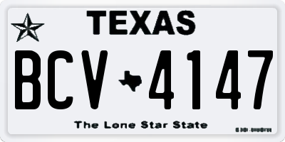 TX license plate BCV4147