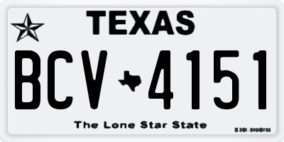 TX license plate BCV4151