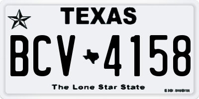 TX license plate BCV4158