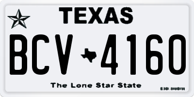 TX license plate BCV4160