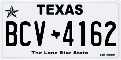 TX license plate BCV4162