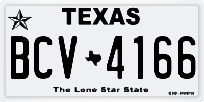 TX license plate BCV4166