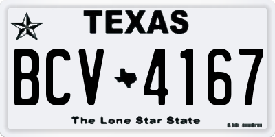 TX license plate BCV4167