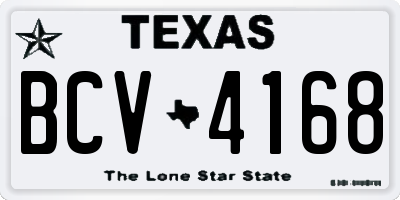 TX license plate BCV4168
