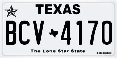 TX license plate BCV4170