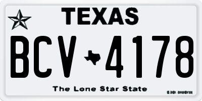 TX license plate BCV4178