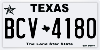 TX license plate BCV4180