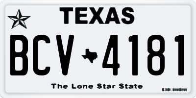 TX license plate BCV4181