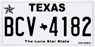 TX license plate BCV4182