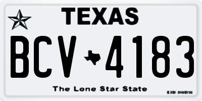 TX license plate BCV4183