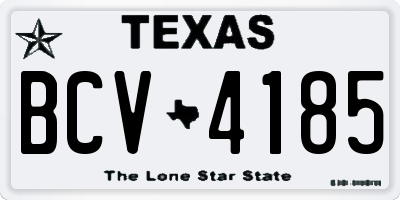 TX license plate BCV4185