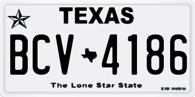 TX license plate BCV4186