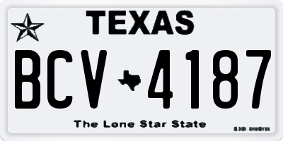 TX license plate BCV4187