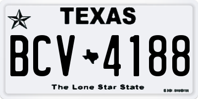 TX license plate BCV4188