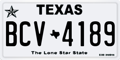TX license plate BCV4189