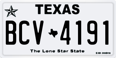 TX license plate BCV4191