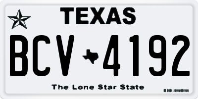 TX license plate BCV4192