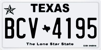 TX license plate BCV4195