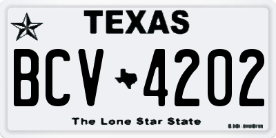 TX license plate BCV4202