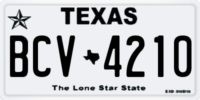 TX license plate BCV4210