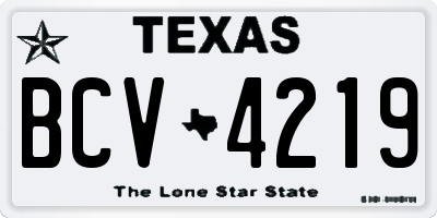 TX license plate BCV4219