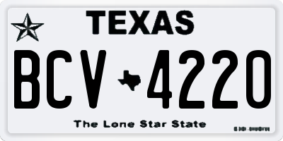 TX license plate BCV4220
